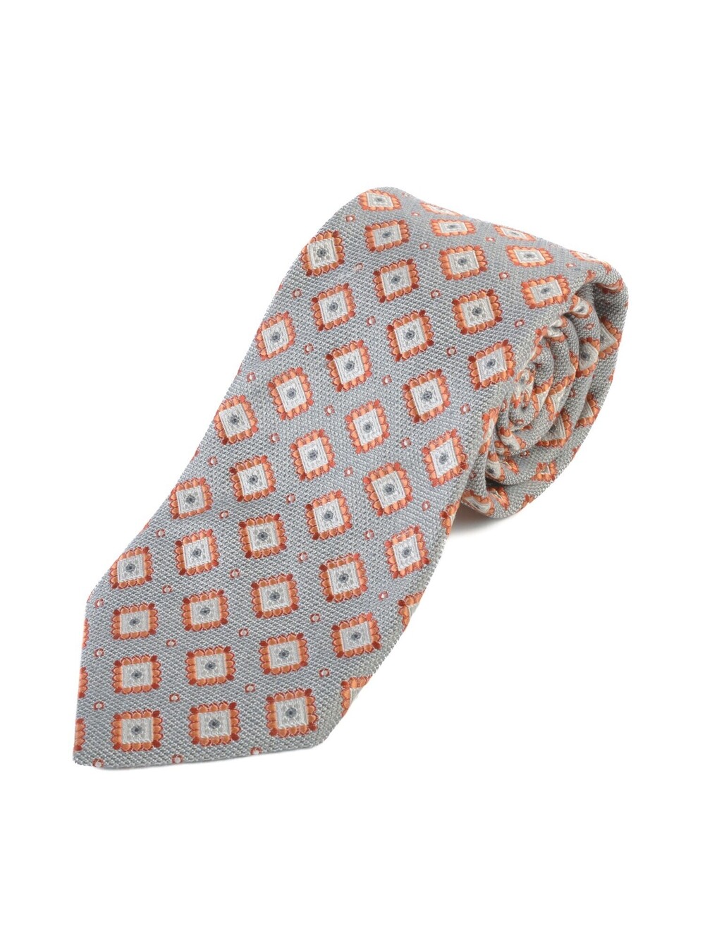 Tino Cosma Grey Geometric Patterned Tie 37842
